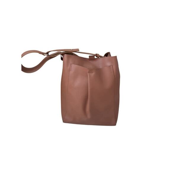 EVERLANE The Studio Bag Leather Cognac Brown Large Minimalist Work Shoulder Bag - Picture 7 of 14